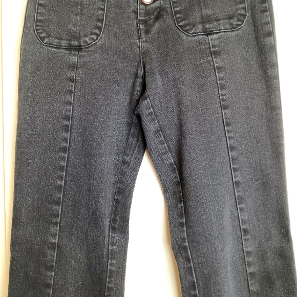 Black Label C'est Toi Jeans 7 Bell Bottom Flare Vintage Style Button Fly Stretch - Picture 3 of 11